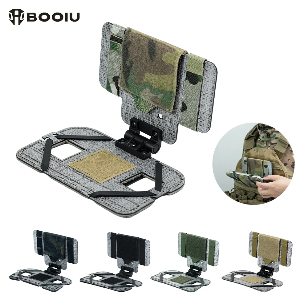 booiu-カーボンファイバー-molle-折りたたみ式ナビゲーションボード-タクティカルベスト-チェストフォンホルダーマウント-エアソフトハンティング-アウトドアギア