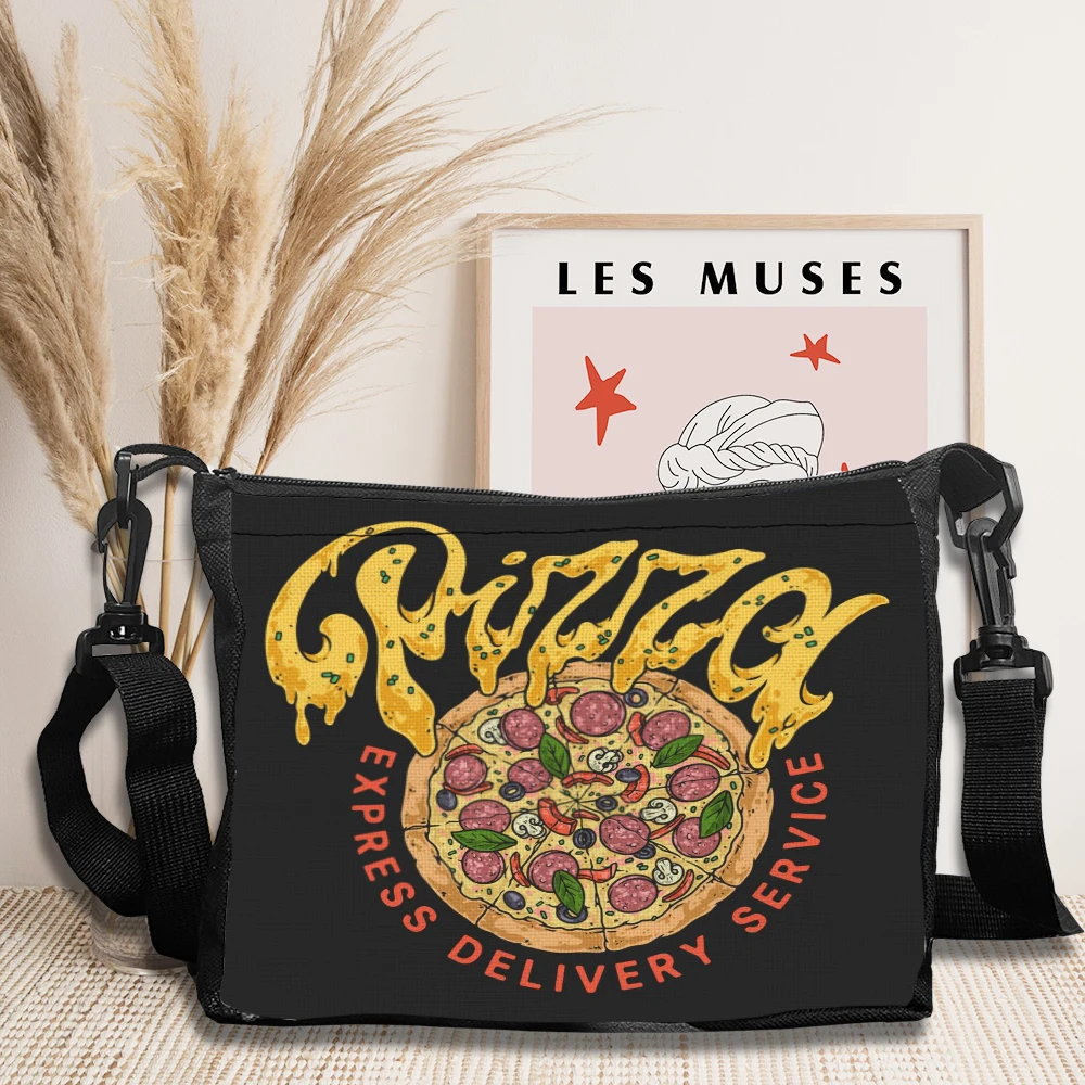 

Pizza Fashion Printed Shoulder Straps Large Capacity Commuting Women's Handbag Light Travel Shopping Handbag 6.17