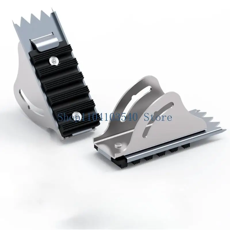 02DC Ladder Foot Support Pad with Aluminum Body and Ribbed Grip Area for Indoor Ladder Placement, Inspection Access, and Daily