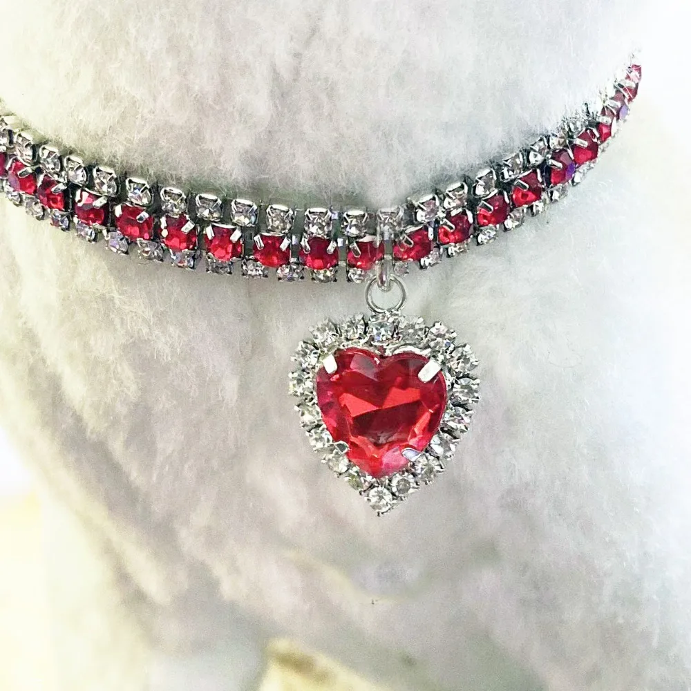 Kitten Diamante Kraag Ketting voor Kat Strass Leuke Bling Puppy Doggy Kristallen Hanger Diamanten Kraag Huisdier Accessoires Kraag