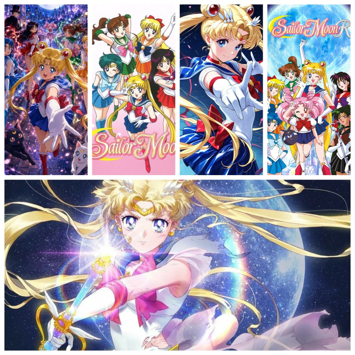 500/1000/1200/2000PCS Jigsaw Puzzles Anime Sailor Moon Figure Family Activity Games for Gameroom Bedroom Home Decor Gift