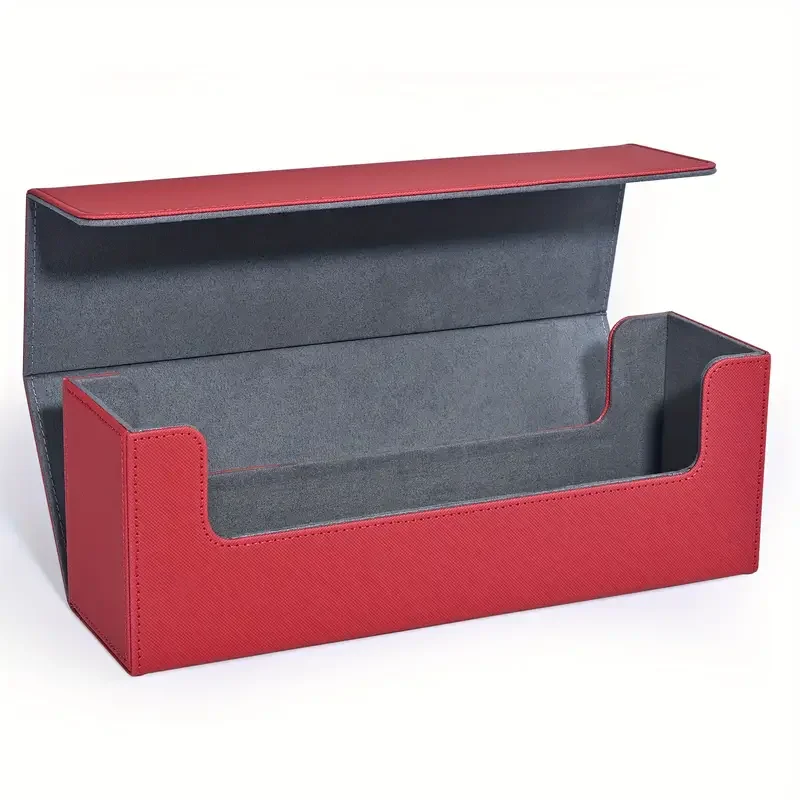 Trading card storage box,hold 600+ single sleeved cards,PU leather TCG card box, suitable for magic game cards, sports cards.