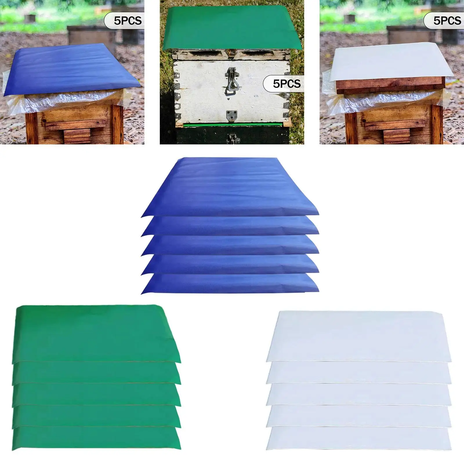 

5 Pieces Bee Hive Cover Rainproof Cloth Professional Wear Resistant Easy to Install Protective Film Beekeeper Supplies Protector