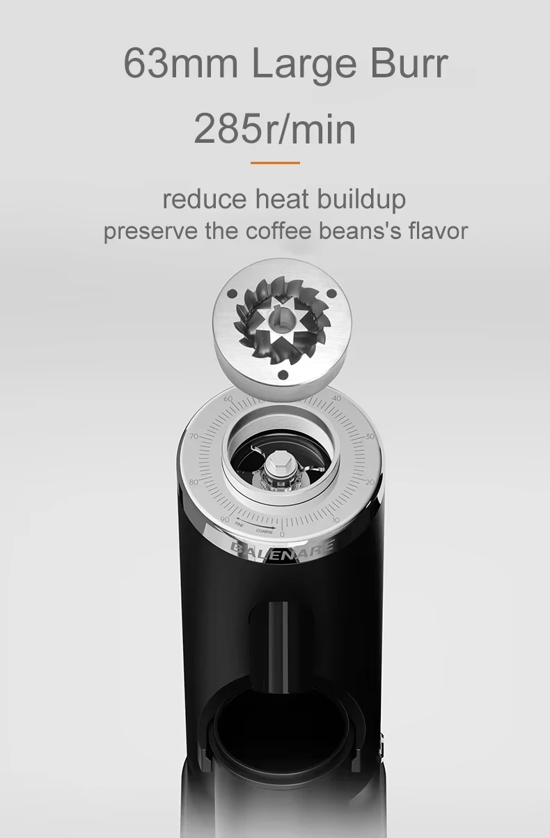 مطحنة حبوب القهوة الكهربائية من HomeWise، 63 لدغ مخروطي، جرعة واحدة، مطحنة إسبريسو مع صانع طحن القهوة