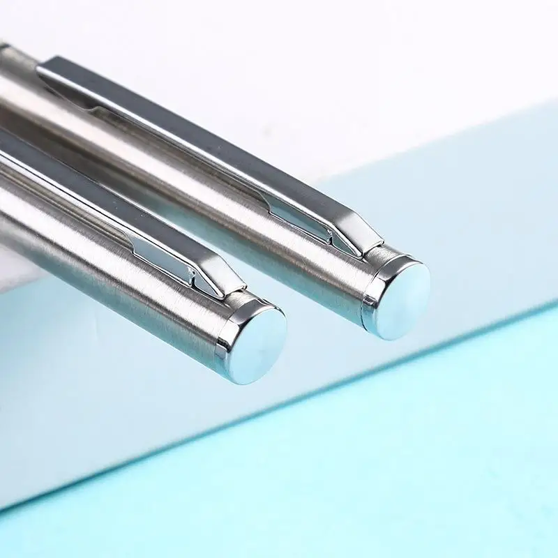 Stainless Steel Ballpoint Pens Smooth Writing Long Lasting Ink 5/10 Pcs Pack for Teacher Student Office Clerk Business Use