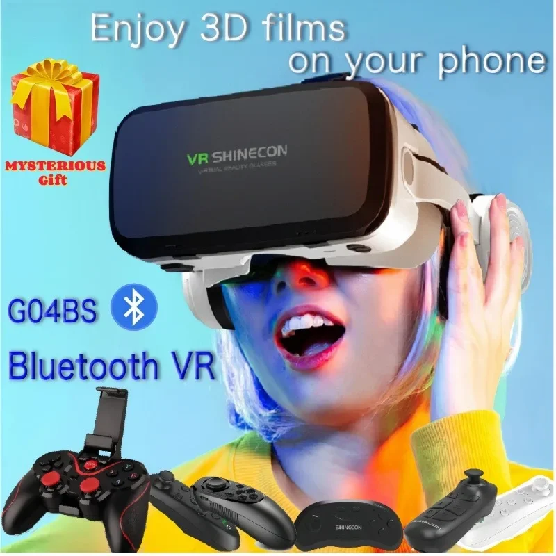 

VR Shinecon шлем 3D очки виртуальной реальности для смартфона гарнитура для смартфона очки бинокль видеоигры провод линзы