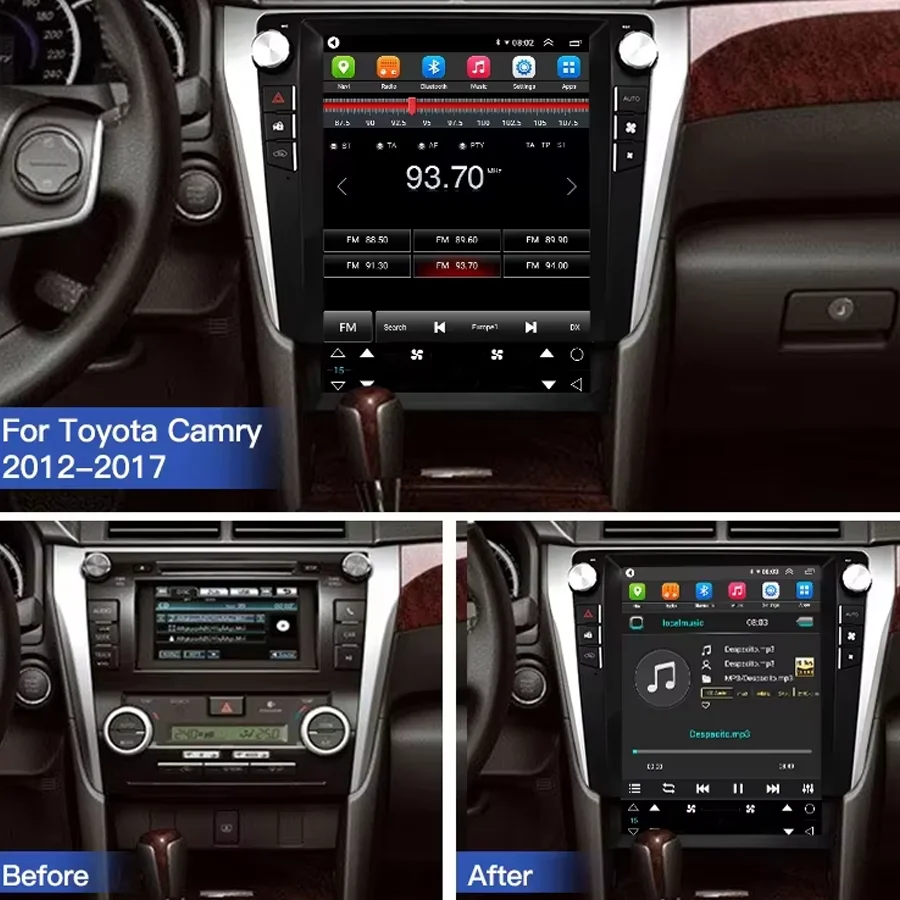 12.1Inch Carplay Multimedia video Player For Toyota Camry 2012-2017 Car Radio Android 15 GPS Navigation 4G WIFI Head Unit M