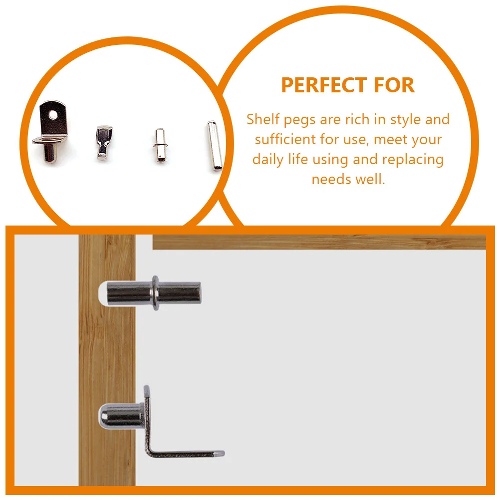 

80Pcs Cabinet Shelf Supports Heavy Duty Wear Resistant Bright Finish for Shelves Furniture Easy Installation Shelf Pegs