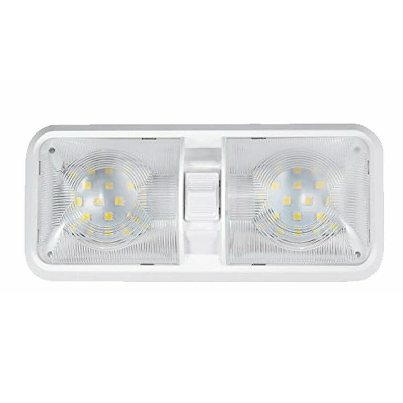 CYL-Universal Car Ceiling Double Dome Light for Camper Trailer Marine RV 48 LED 12V 520LM Car Light Lamp White Roof Lamp