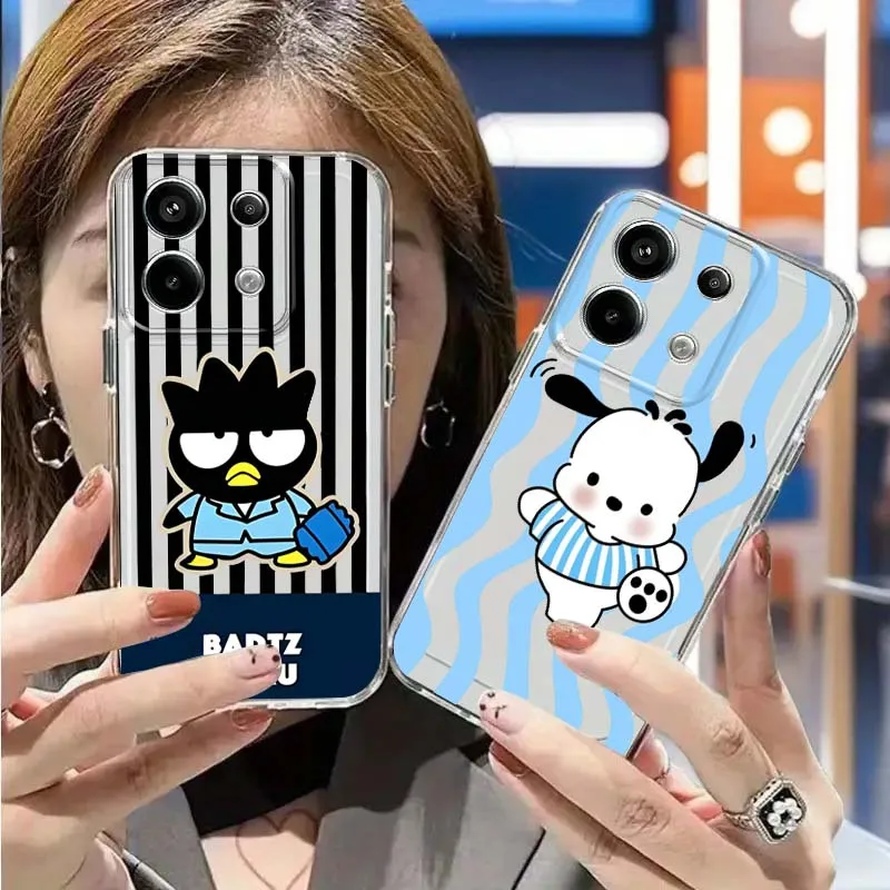 

BADTZ MARU Cartoon Stripe Art Phone Case For Xiaomi Poco C85 C71 M8 F7 X7 X6 F6 M6 X5 F5 F4 F3 F2 Pro Ultra 5G Space Shell