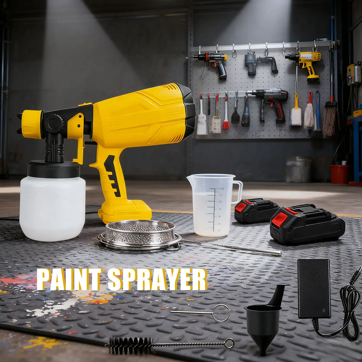 

1500W Electric Cordless Spray Gun HVLP Paint Sprayer For Dewalt 20V MAX Battery Furniture Coating Airbrush