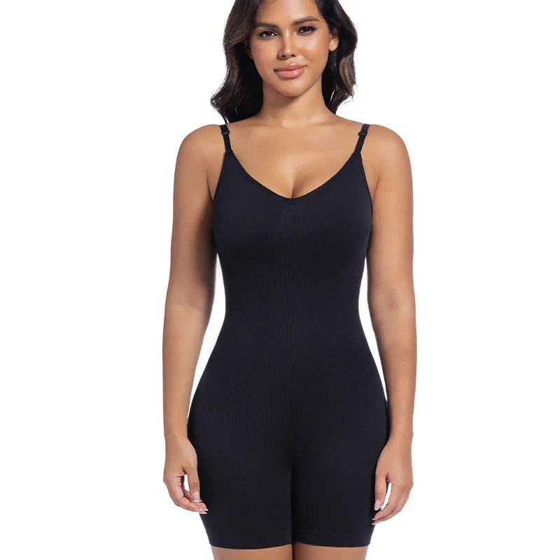 Tummy Control Body Shapers ผู้หญิงเซ็กซี่ Backless กางเกงขาสั้น Jumpsuit Built-in Bra เอวสูง Non-ROLL ขา & Breathable บอดี้สูท