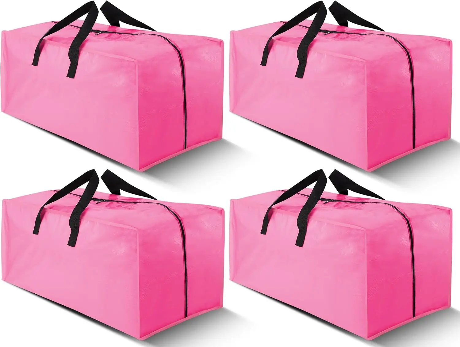 

Набор из 4 сверхпрочных больших сумок для переезда с лямками для переноски - прочные ручки и молнии, складные сумки для хранения