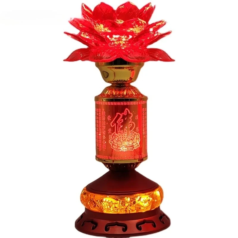 2PCS acrylic LED 110v~220v lotus lamp for home use in Buddhist halls offering blessings to Buddha electric candles ornaments