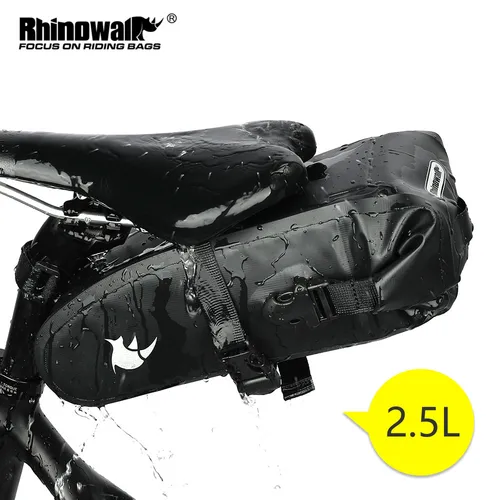 Rhinowalk-Bolsa para SILLÍN de bicicleta, 1,5 l, 2,5 l, totalmente impermeable, bolsa para asiento de ciclismo, herramientas de reparación de carretera de montaña, accesorios para paquete trasero de bicicleta