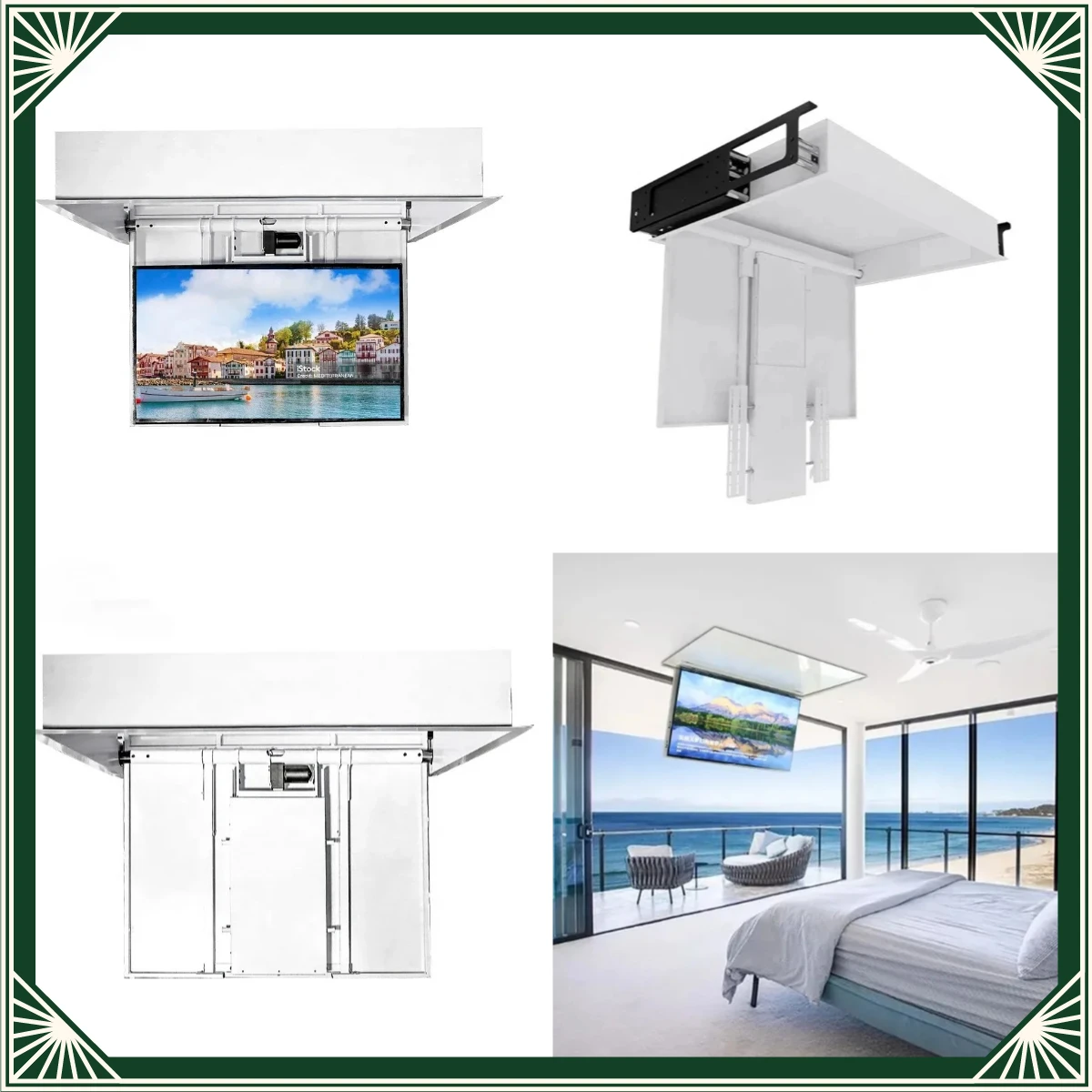 

Remote Control Motorized Flip Down TV Lift Auto Folding Electric Drop Down Bracket Ceiling TV Mount for Home Use