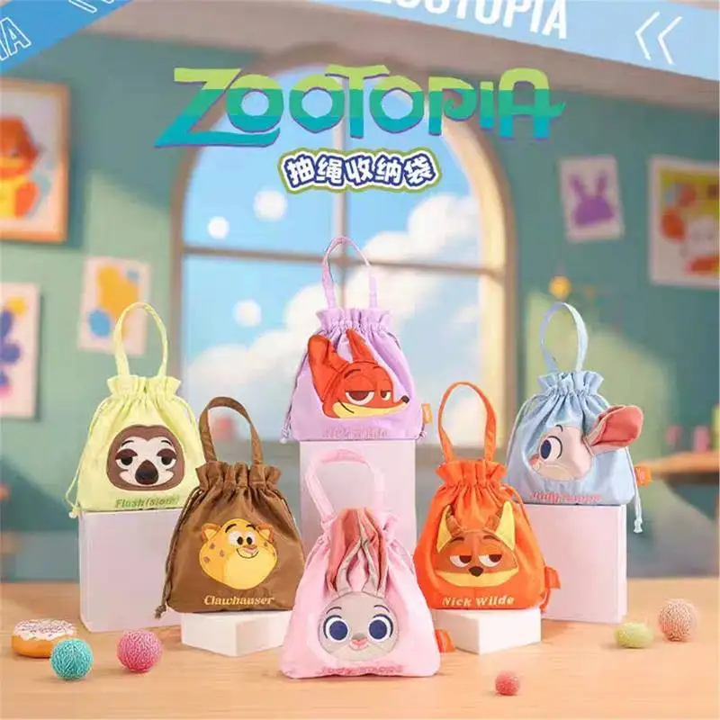 

Genuine Disney zootopia crazy drawstring storage bag blind box ornaments tide around hand-made gifts handbag messenger bag
