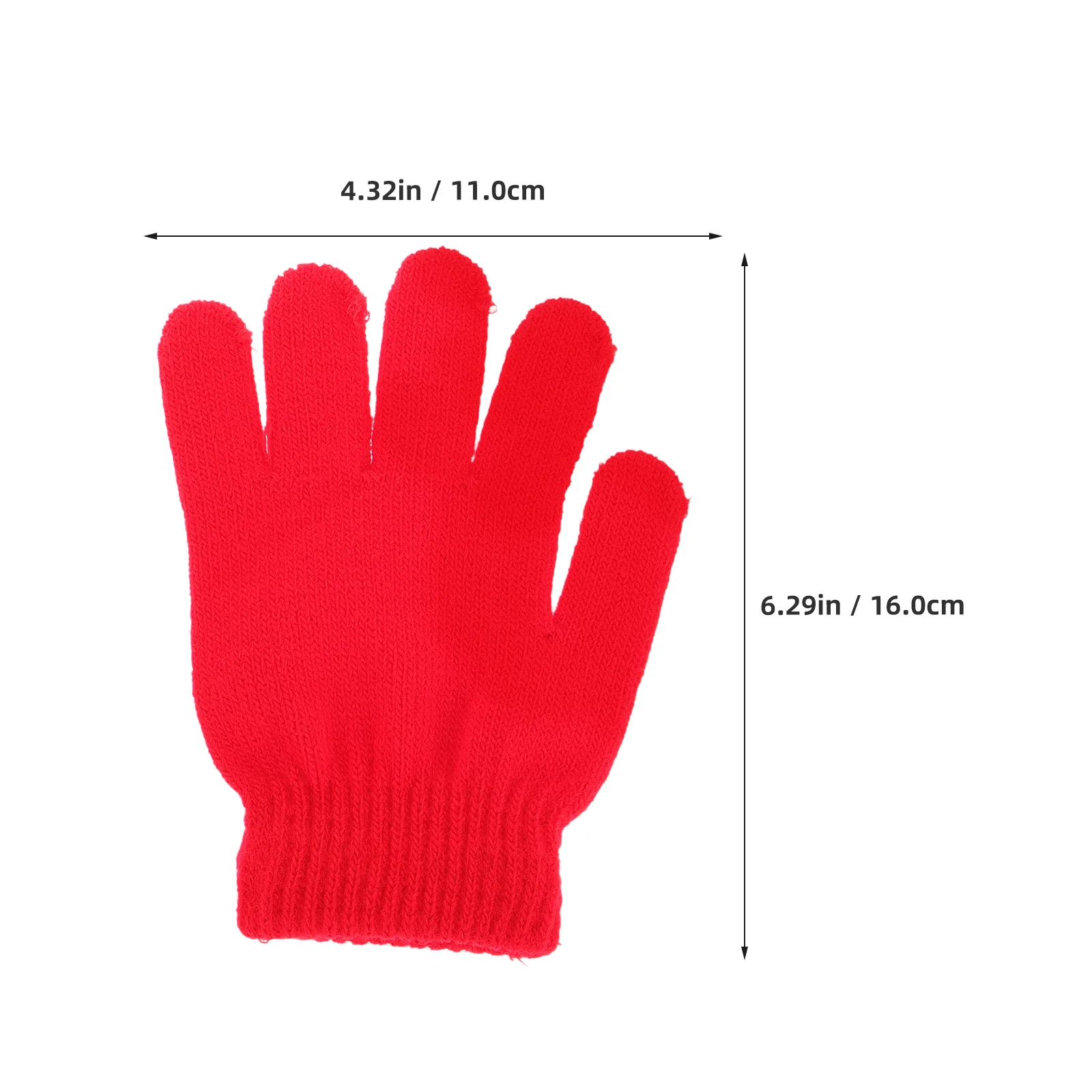 Warme Handschuhe, gestrickt, Vollfinger, Winter, handgefertigt, leicht, dehnbar, wasserdicht, für 4–12 Jahre, Rot