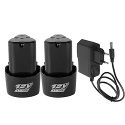 Bateria de lítio recarregável para rebarbadora, furadeira elétrica, chave de fenda elétrica, bateria sobressalente, UE, EUA, AU, UK Plug, 12V, 1500mAh