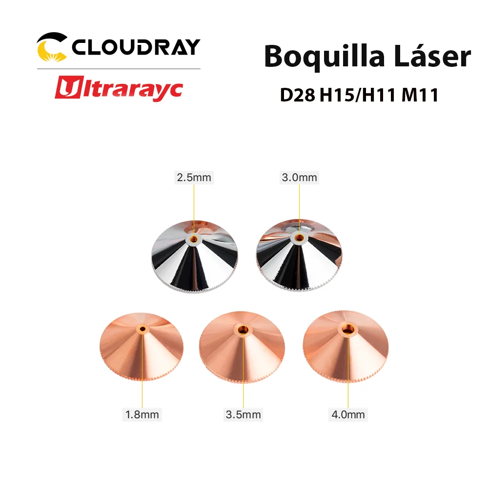 Ultrarayc Cutting Head Laser Nozzle Single Double Chrome-plated Layers D28 H15 H11 M11  for Precitec WSX Fiber Cutting Head