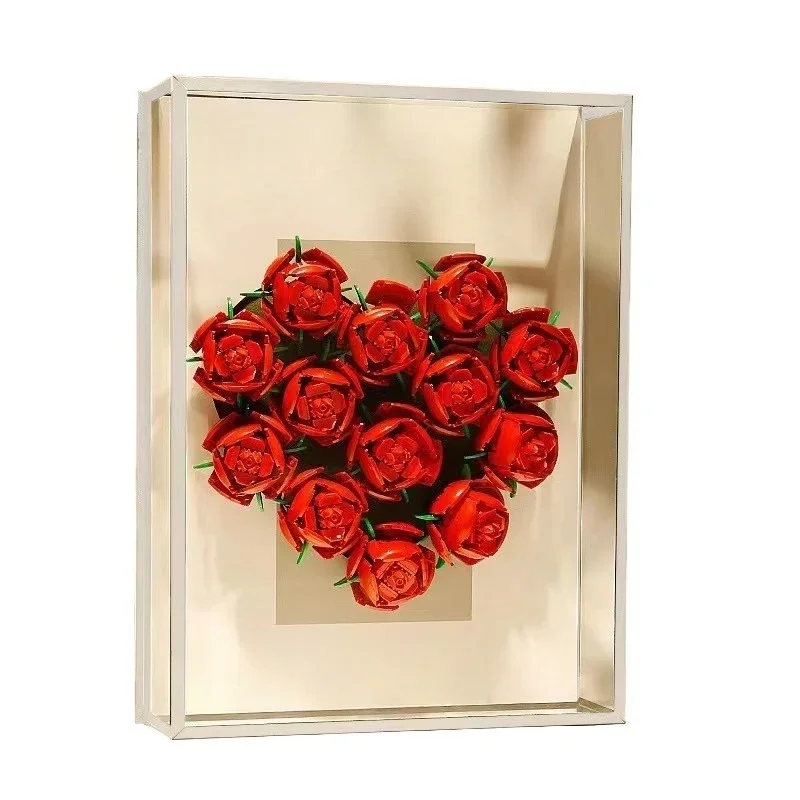 

Valentine's Day Special Gift Set Acrylic Faux Flower Rose Bouquet Frame