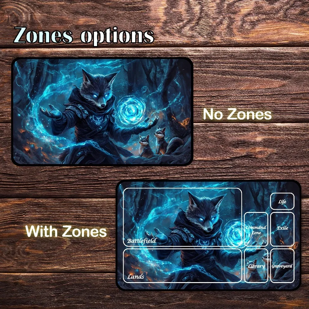 TCG Playmat, Board Game Mat for TCG, Fox Wizard, Trading Card Games  alfombrillas para escritorio  mouse pad  tapis de souris