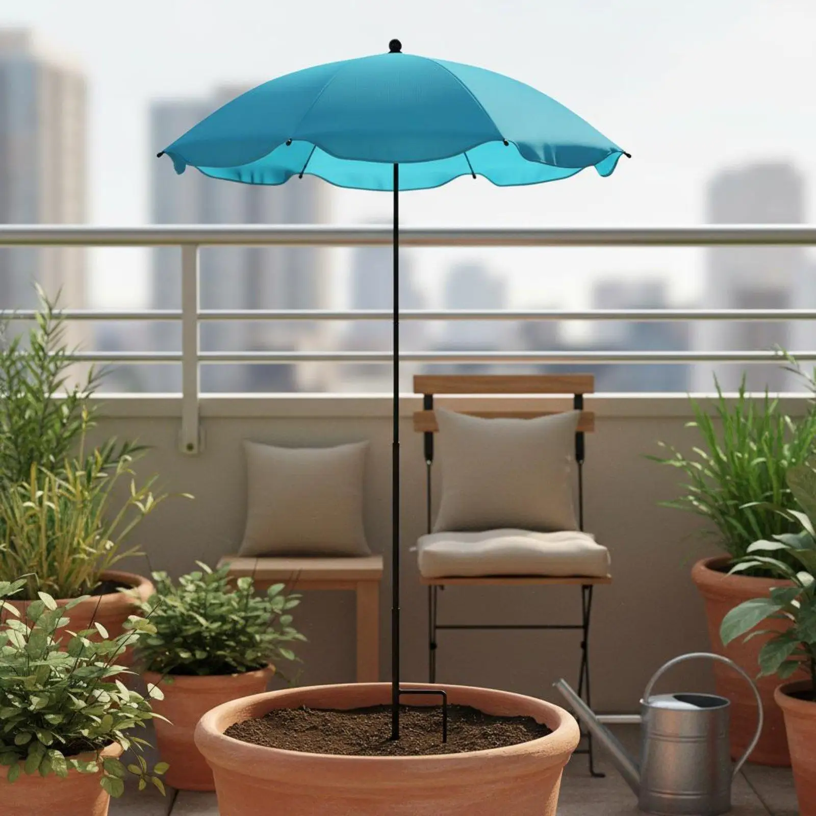 Potted Plant Umbrella Sun Protection Plant Umbrella Easy Ground Insert for Patio