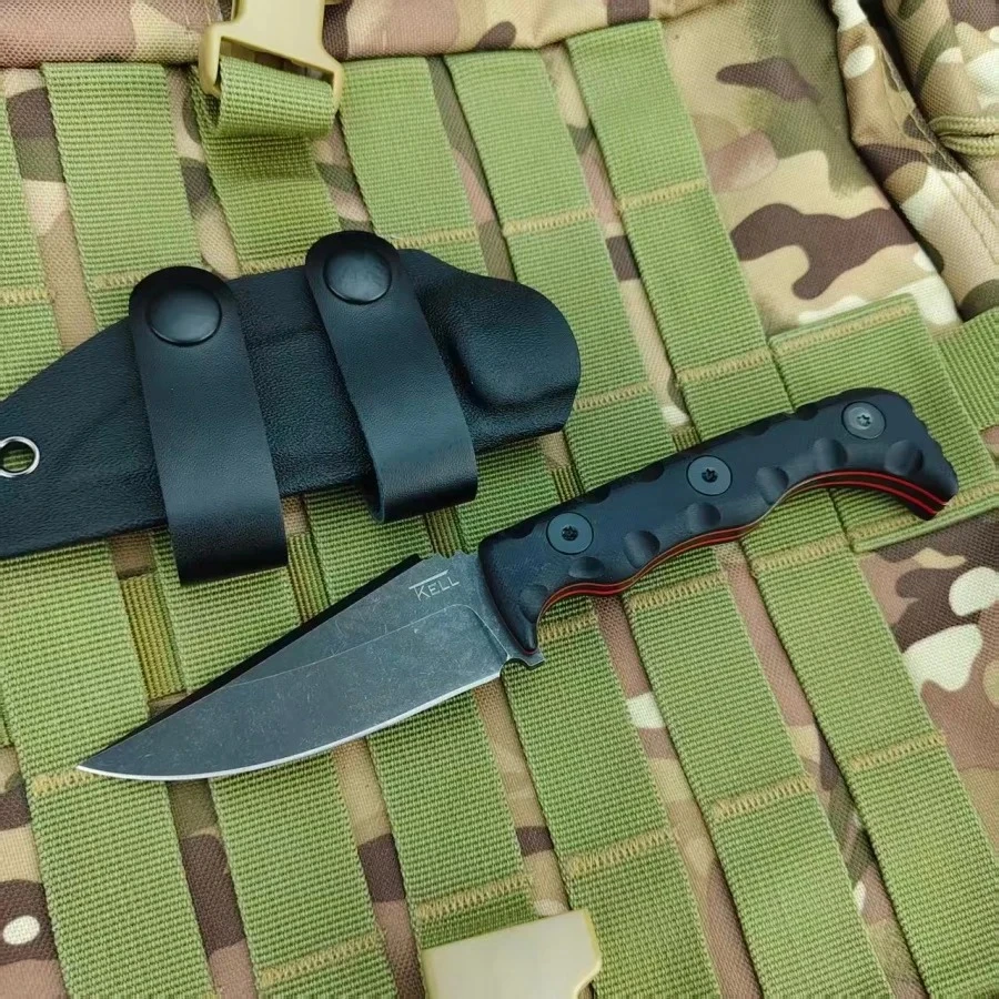 

003 G10 Handle Outdoor Camping Picnic Cooking Straight Knife Lightweight Portable Fishing Knives with Sheath Travel Hiking Tools