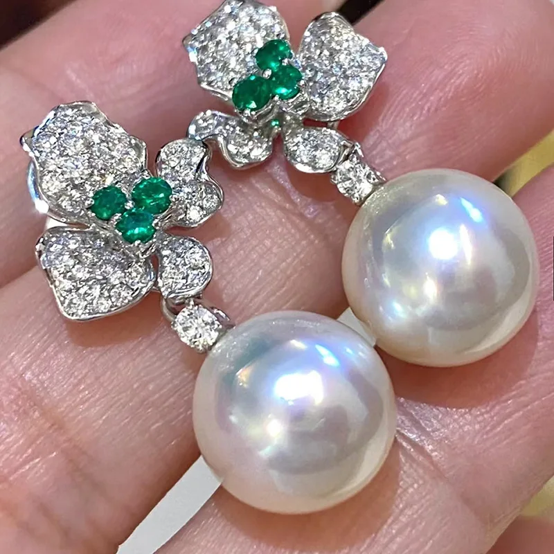 S925 pure silver French-style retro fashionable multi-purpose stud earrings for women, elegant ear ornaments for parties, jewelr