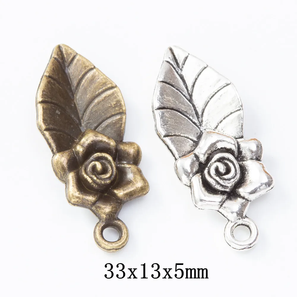 22pieces (flower) vintage zinc alloy charm metal pendant DIY jewelry discovery making accessories 1158