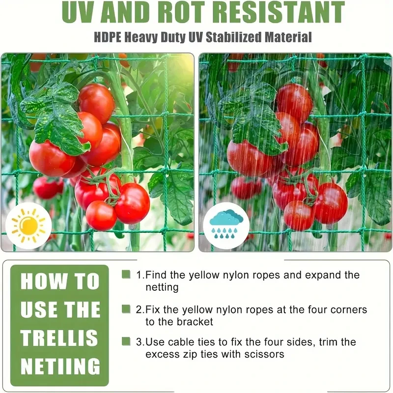 1 قطعة شبكة تعريشة الحديقة شديدة التحمل للخيار والكرمة والفواكه والخضروات نباتات الطماطم شبكة تعريشة لتسلق النباتات الكرمة #2