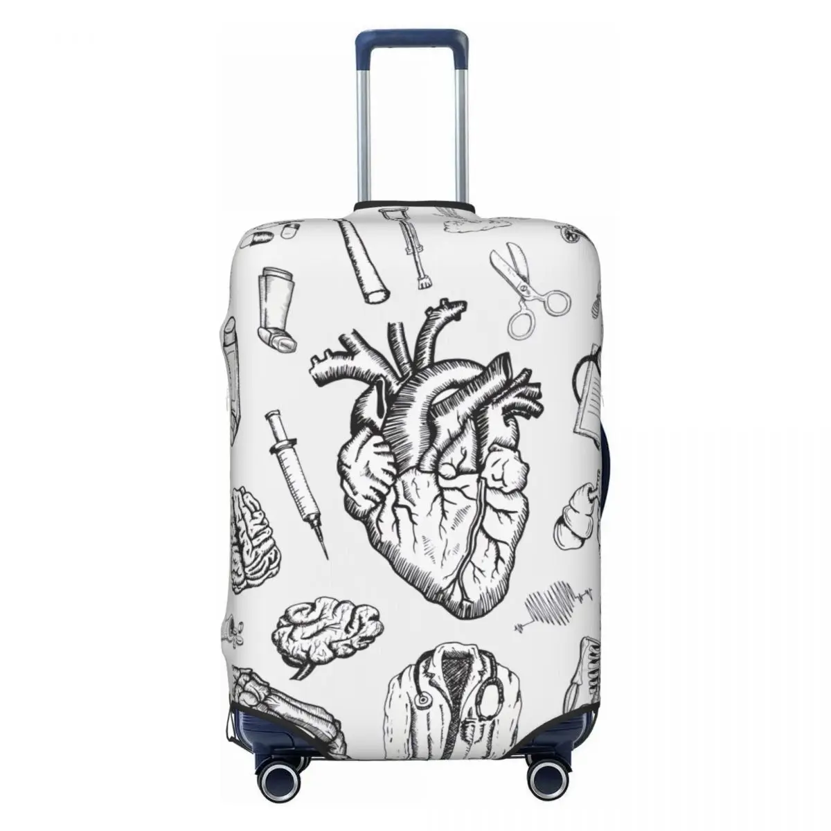 

Чехол для багажа с принтом анатомии человека, эластичный дорожный чемодан, защитные чехлы, костюм для 18-32 дюймов