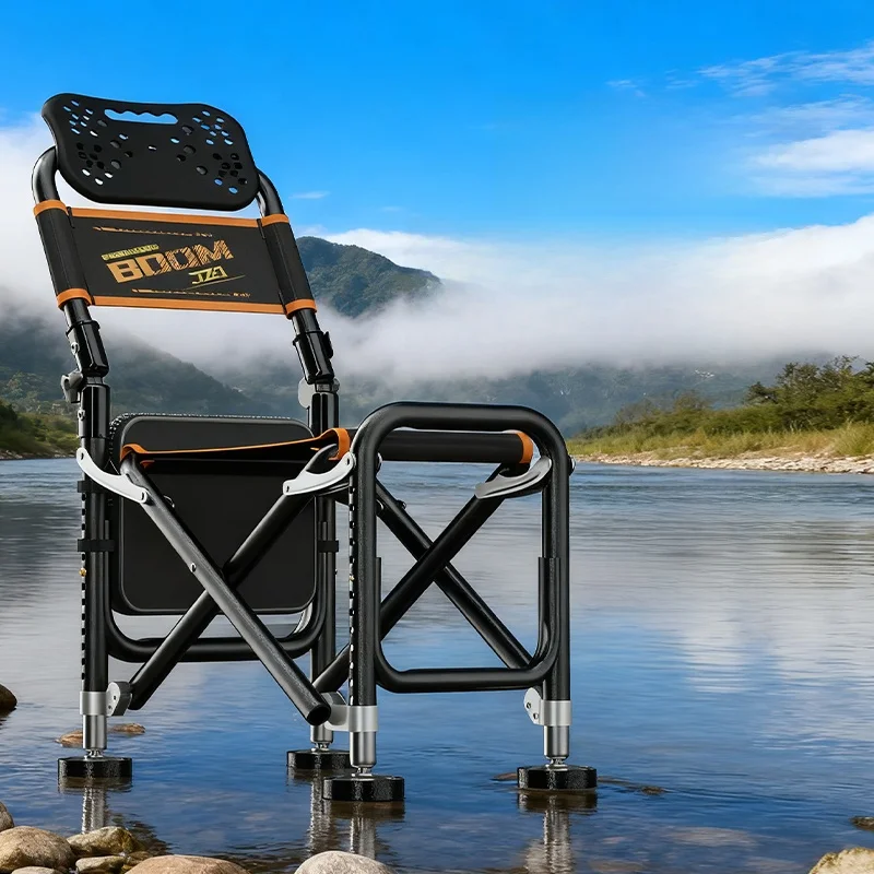 ポータブル釣り椅子多機能ワイルドフィッシングシートナイトチェア折りたたみ釣り用スツールアウトドアキャンプ旅行用品
