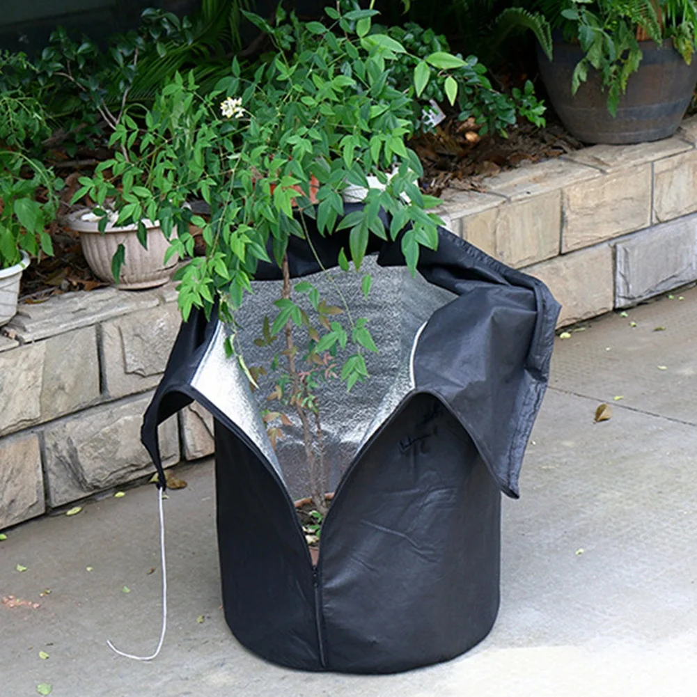 Oxford Cloth Plant Insulation Cover for Garden Trees and Potted Plants 45x55cm Black PP Winter Frost Protection