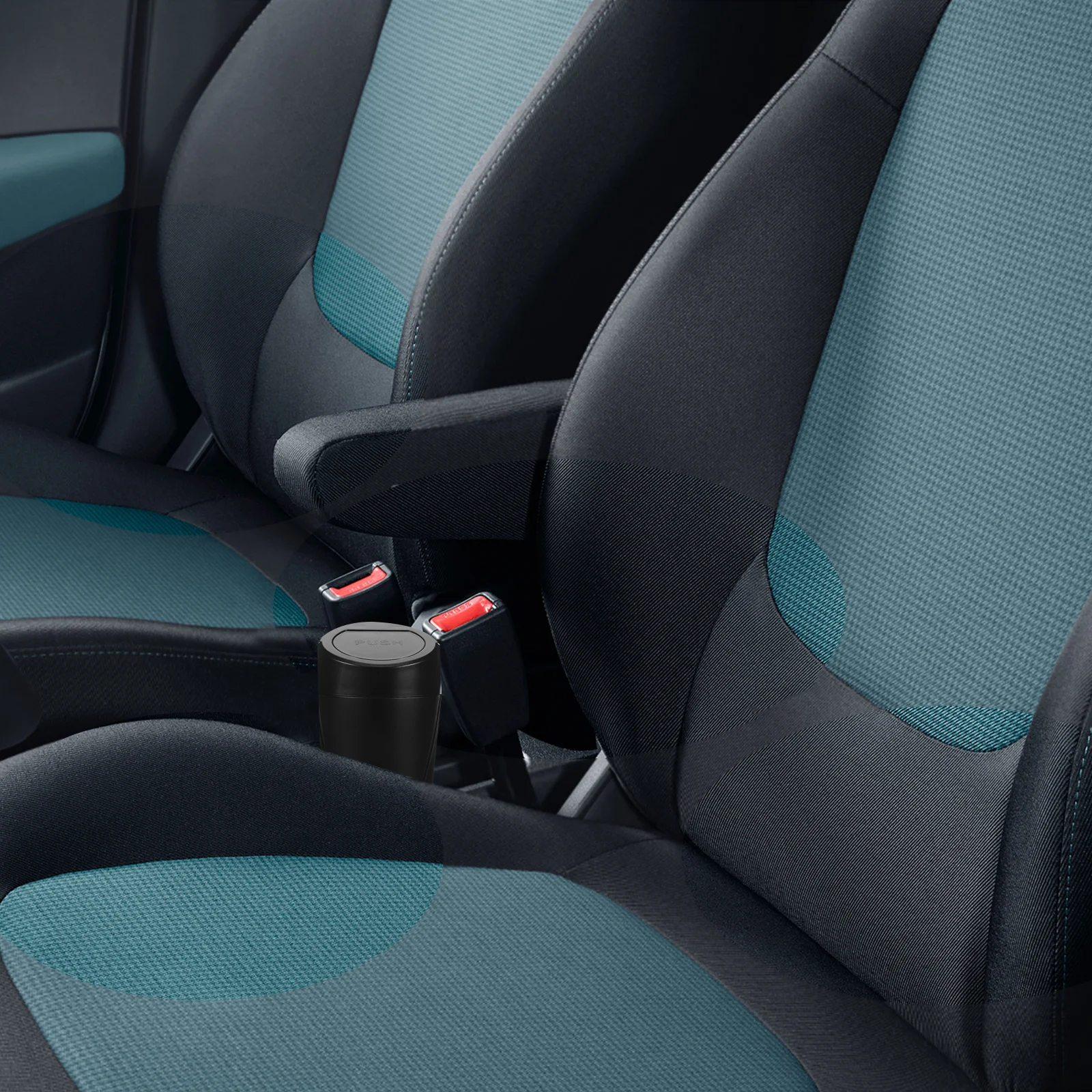 

Car Trash Can Portable Black Small Auto Garbage Bin Leakproof Flip Lid Vehicle Storage Accessory for Interior Trash Can Car