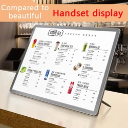 Milk tea shop luminous menu display lightbox ordering plate price list design and production ultra-thin desktop LEDA3A4