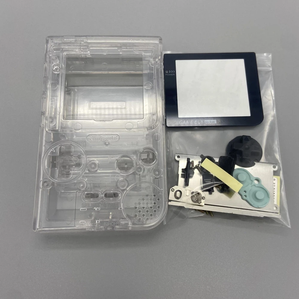 قذيفة الإسكان مع أزرار ، لوحة مطاطية موصل ، مجموعات عدسة لجيب Gameboy ، وحالة الألعاب الشاشة الأصلية ، ذات جودة عالية