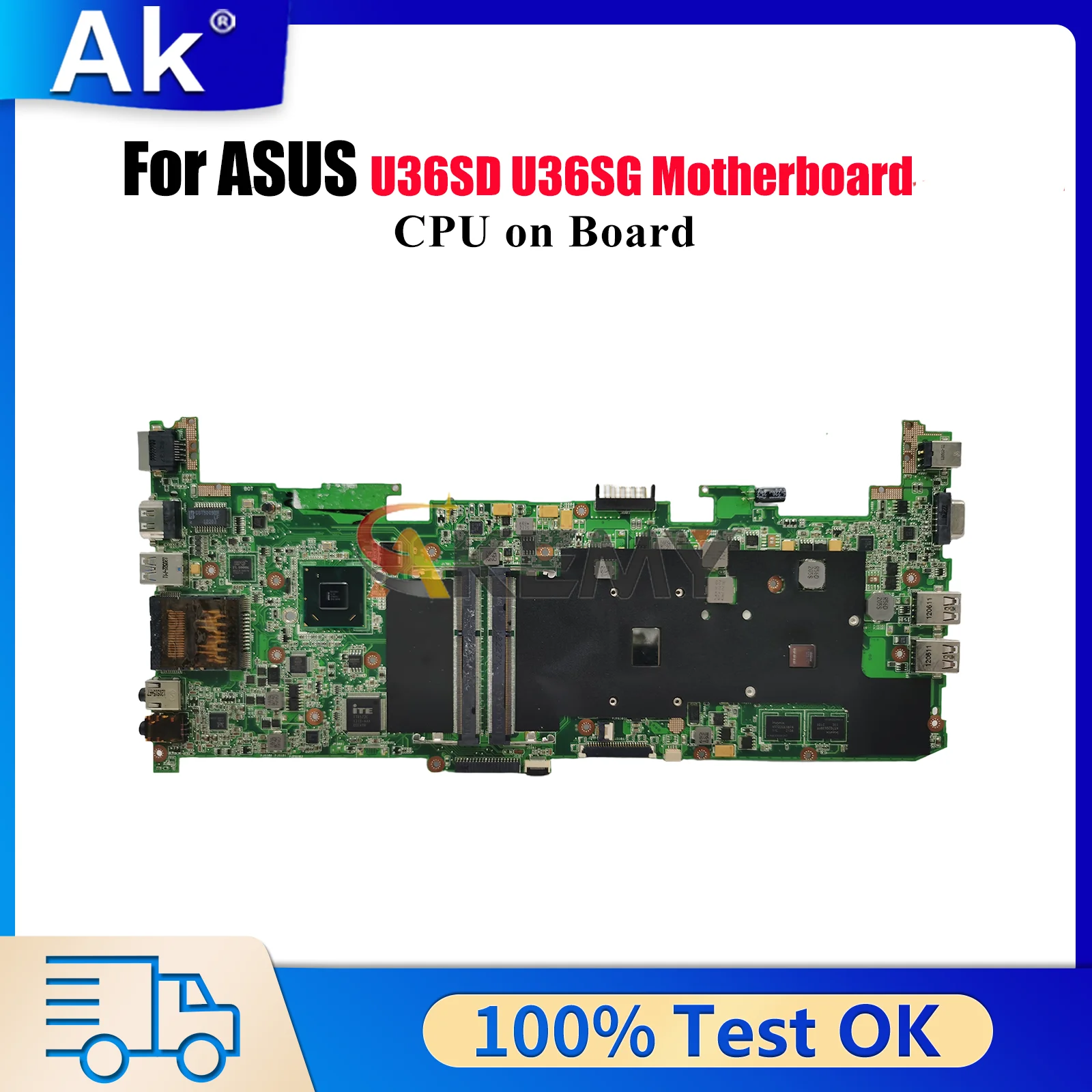 

U36SD Laptop Motherboard For ASUS ZenBook U36S U36SD U36SG Notebook Mainboard With CPU 100% tests OK fast shipping High quality