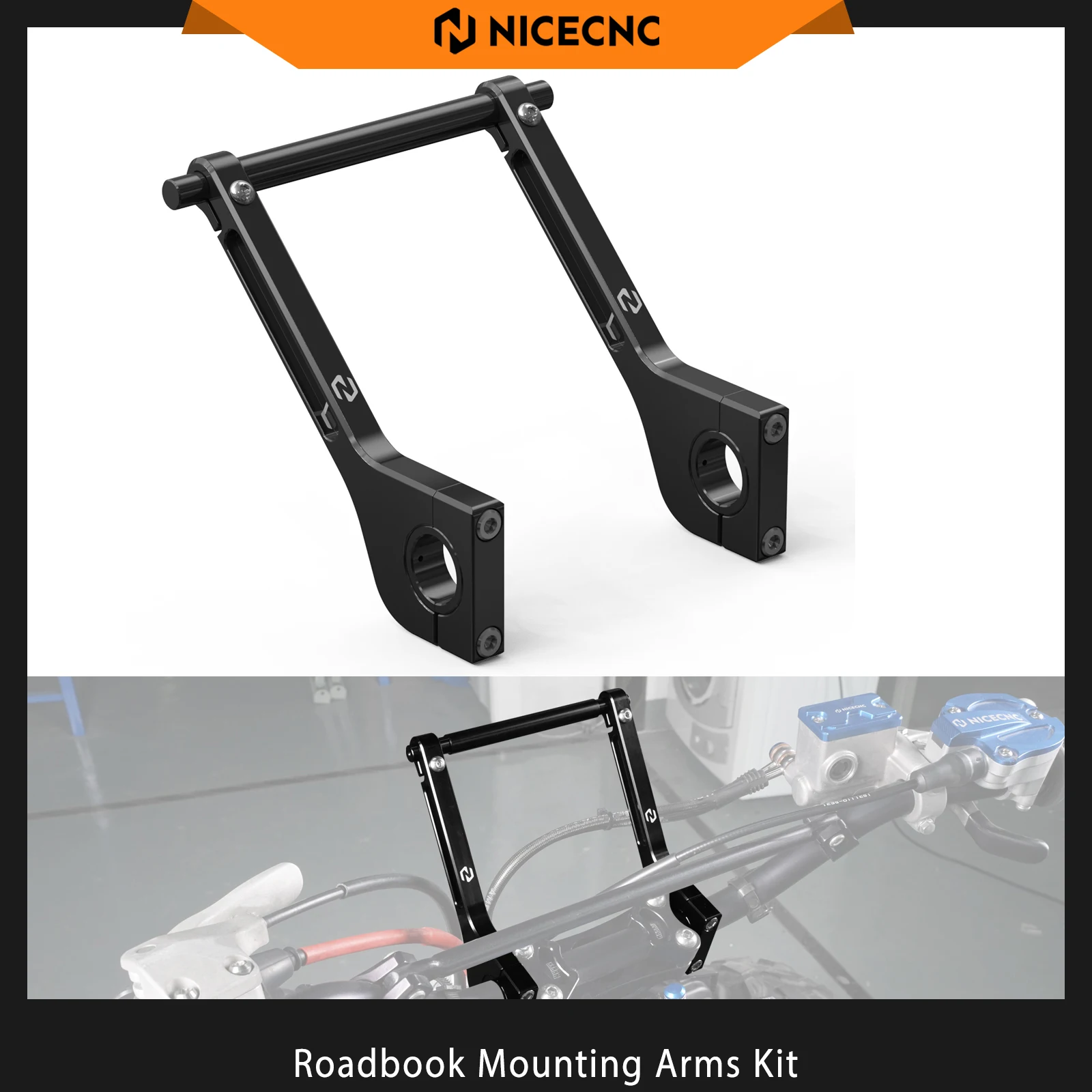 

For F2R Laba7 Roadbook Mounting Arms Kit Bracket Holder for KTM Husqvarna GasGas Beta Husaberg Sherco fits 22mm 28mm Handlebar