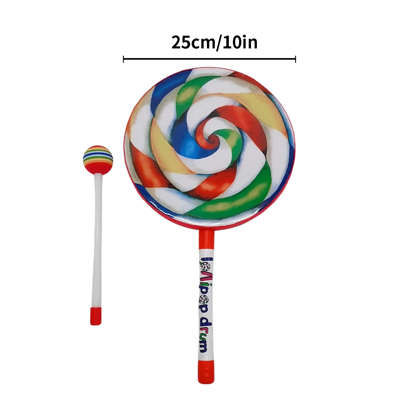 Lollipop Hand Drum 6 Inch / 8 Inch / 10 Inch Percussion Instruments Colorful Dance Props Infant Musical Toys Teaching Aids