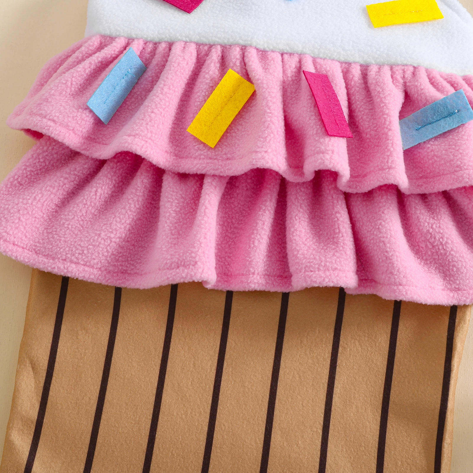 Toddler Baby Ice Cream Costume Dress and Cap 2 Pcs Set Cute Cupcake Costume for Halloween Party