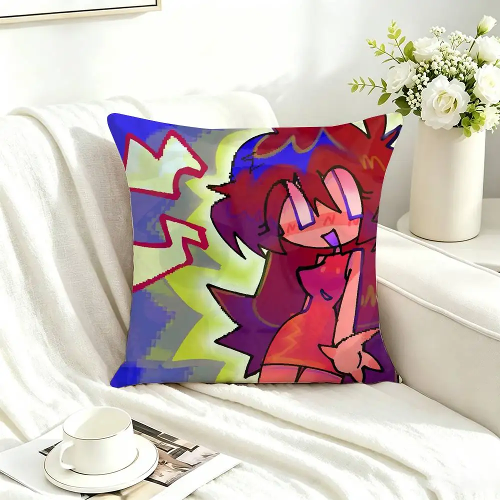 FNF Mid-Fight Masses Girlfriend  Pillow Case Square Double-Sided Sofa Cushion Cover Bedroom Bedside Pillow