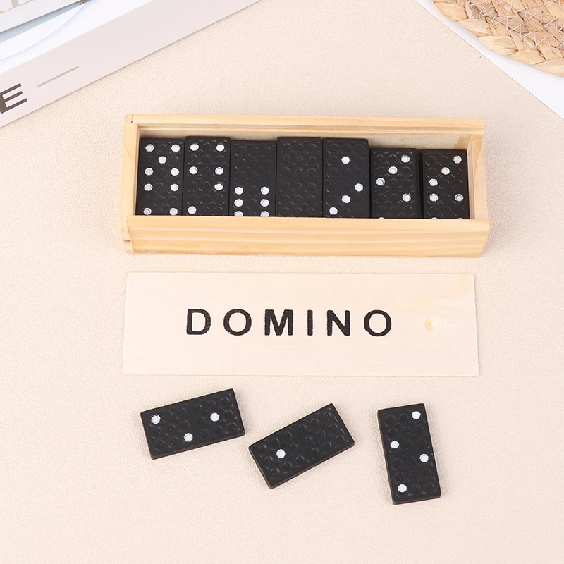 28Pcs/Set Wooden Domino Board Games Travel Funny Table Game Domino Toys Kid Gifts Educational Toys For Children