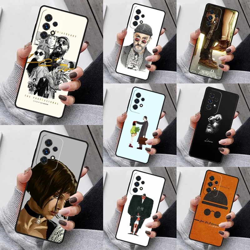 Cartoon Killer Leon Uncle Girl Phone Case For Samsung Galaxy S23 S21 S20 FE S24 S22 Ultra Note20 S10 S9 Plus A40 A52 A12 A13 A53