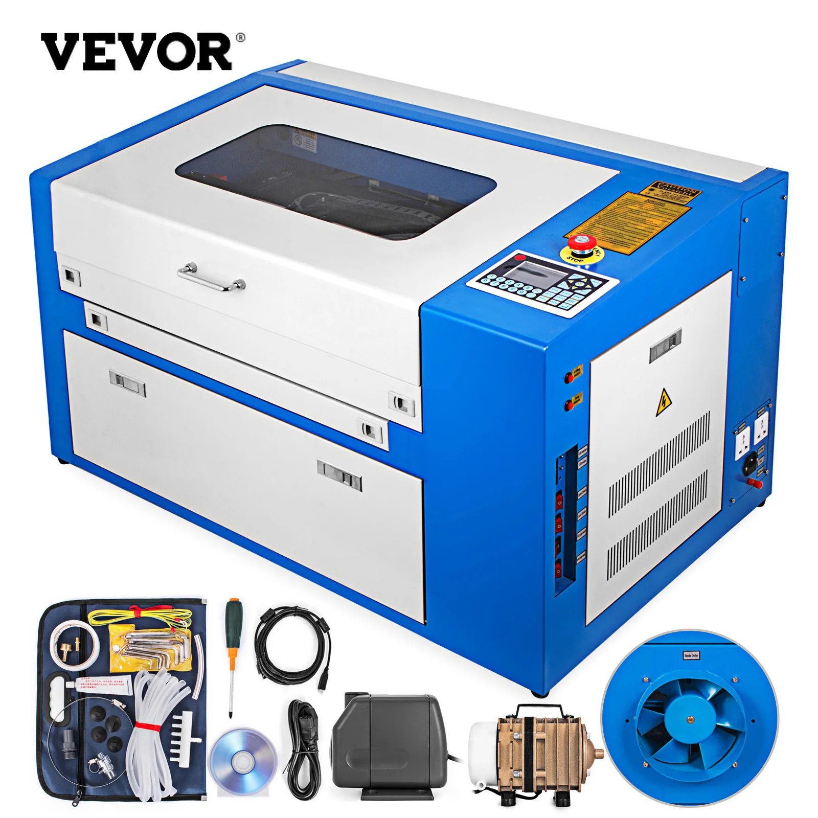 

VEVOR 50W Laser Engraving Machine CO2 Laser Tube Cutting Machine USB Port CNC Router Cutter Specifical for Wood Laser Engraver