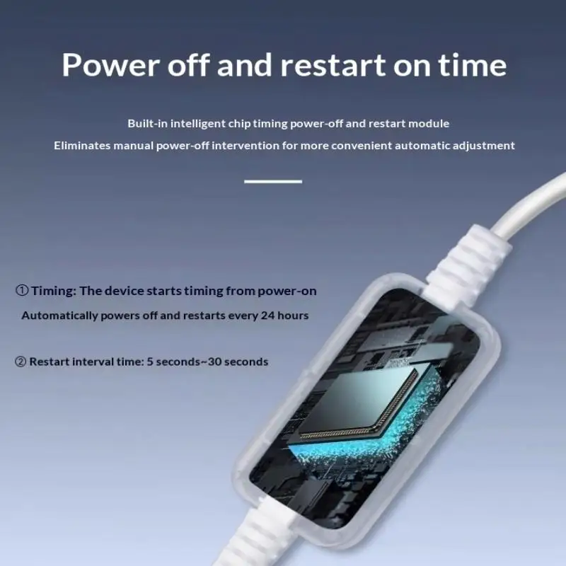 Router Rebooter Automatic Power Reset 24H Timing DC 5V-15V 5.5x2.1mm Adapter for Remote Work Stable Network Connection