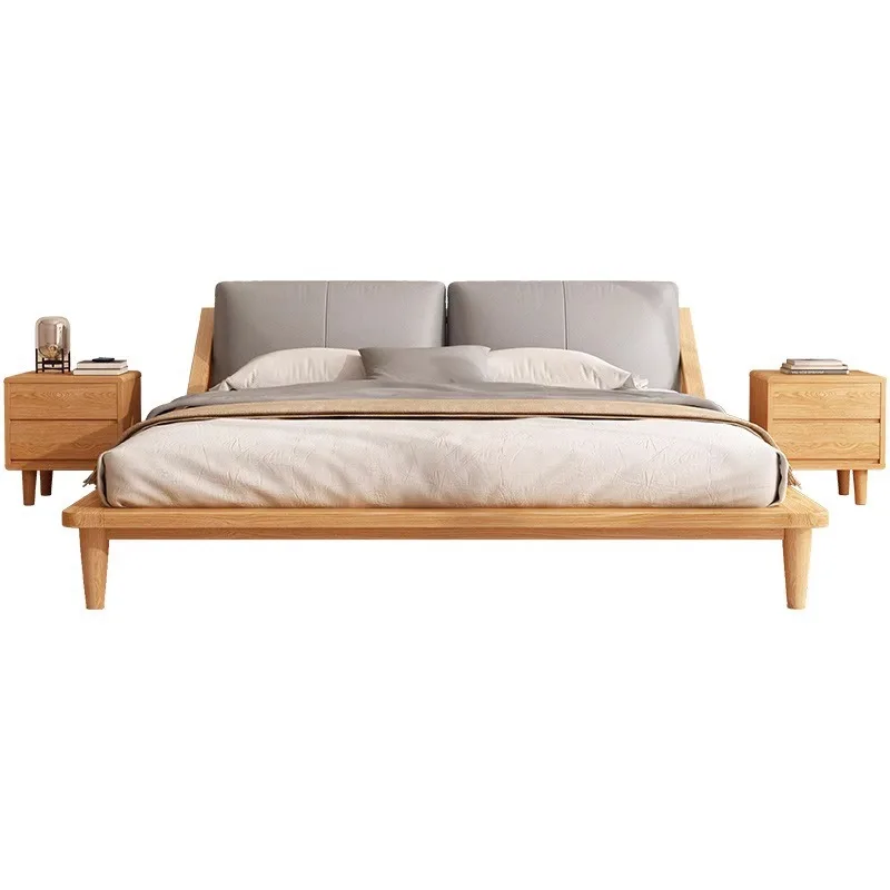 

Nordic ash wood solid wood bed modern simple master bedroom 1.8 meters double bed 1.5 meters small apartment furniture