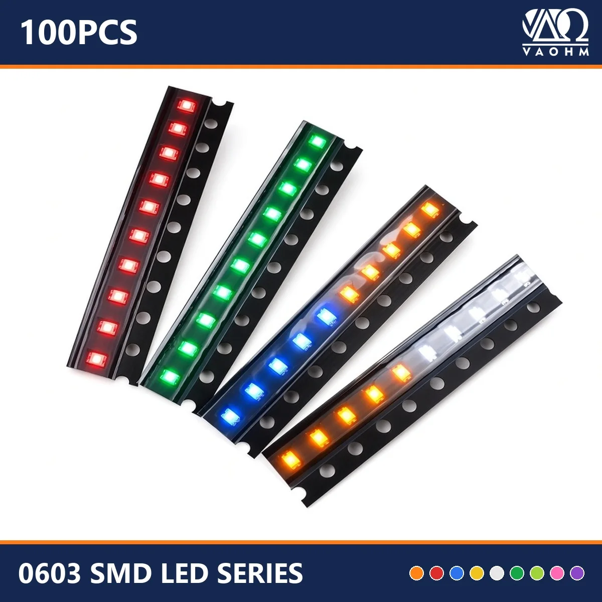 SMD Signal Led 0603 Package Single Color Orange Red Blue Yellow White Green YG Cool White PCB Indicator