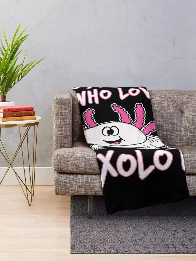 Just A Girl Who Loves Axolotls Funny Axolotl Throw Blanket Personalized Gift manga christmas gifts Blankets