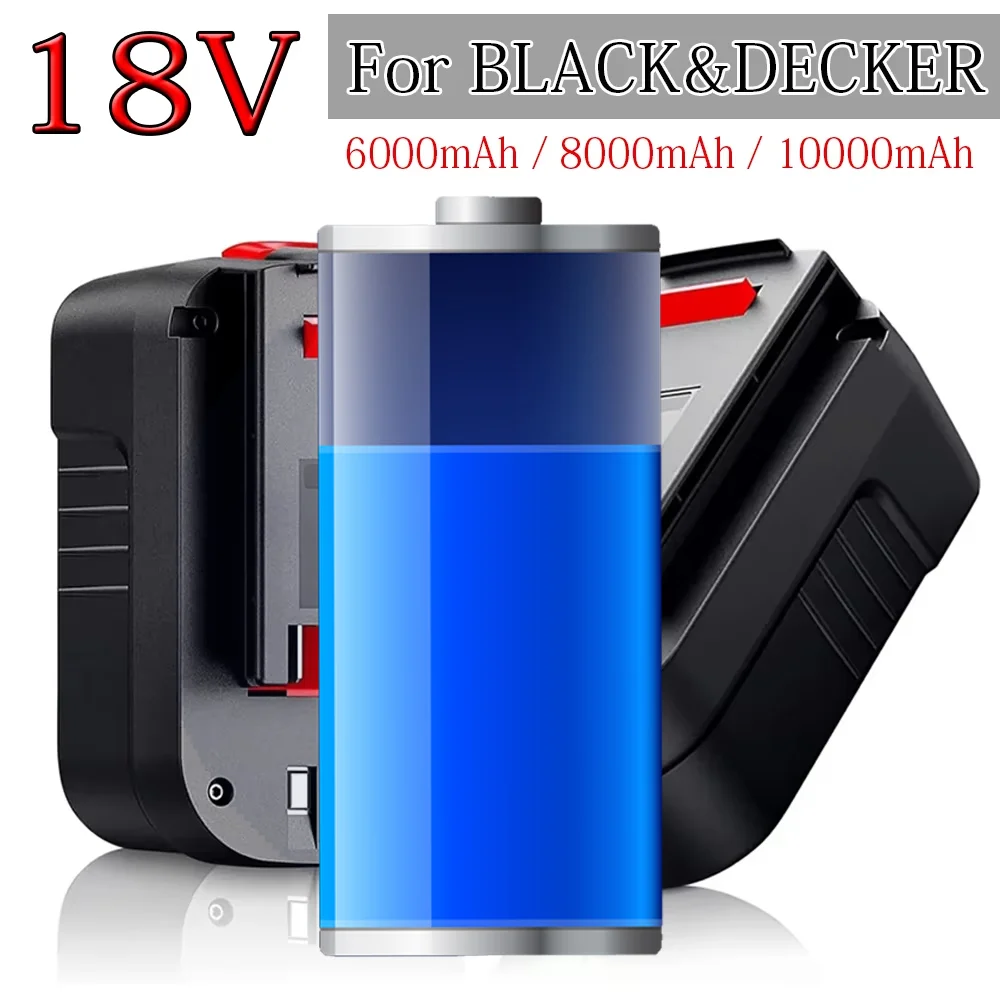 

For Black&Decker 18V 6.0Ah 8.0Ah 10Ah Power Tool Battery A18 A1718 A18NH HPB18 HPB18-OPE FS1800CS FS1800D FS1800D-2 FS1800ID
